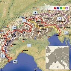 Schema dei percorsi sulla Via Alpina